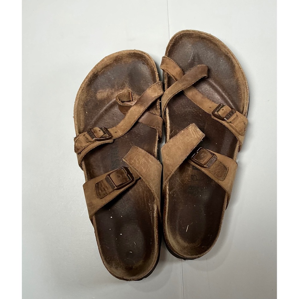 Birkenstock Mayari Sandals Womens 39 Brown Leather Strappy Boho‎ Comfort Shoes